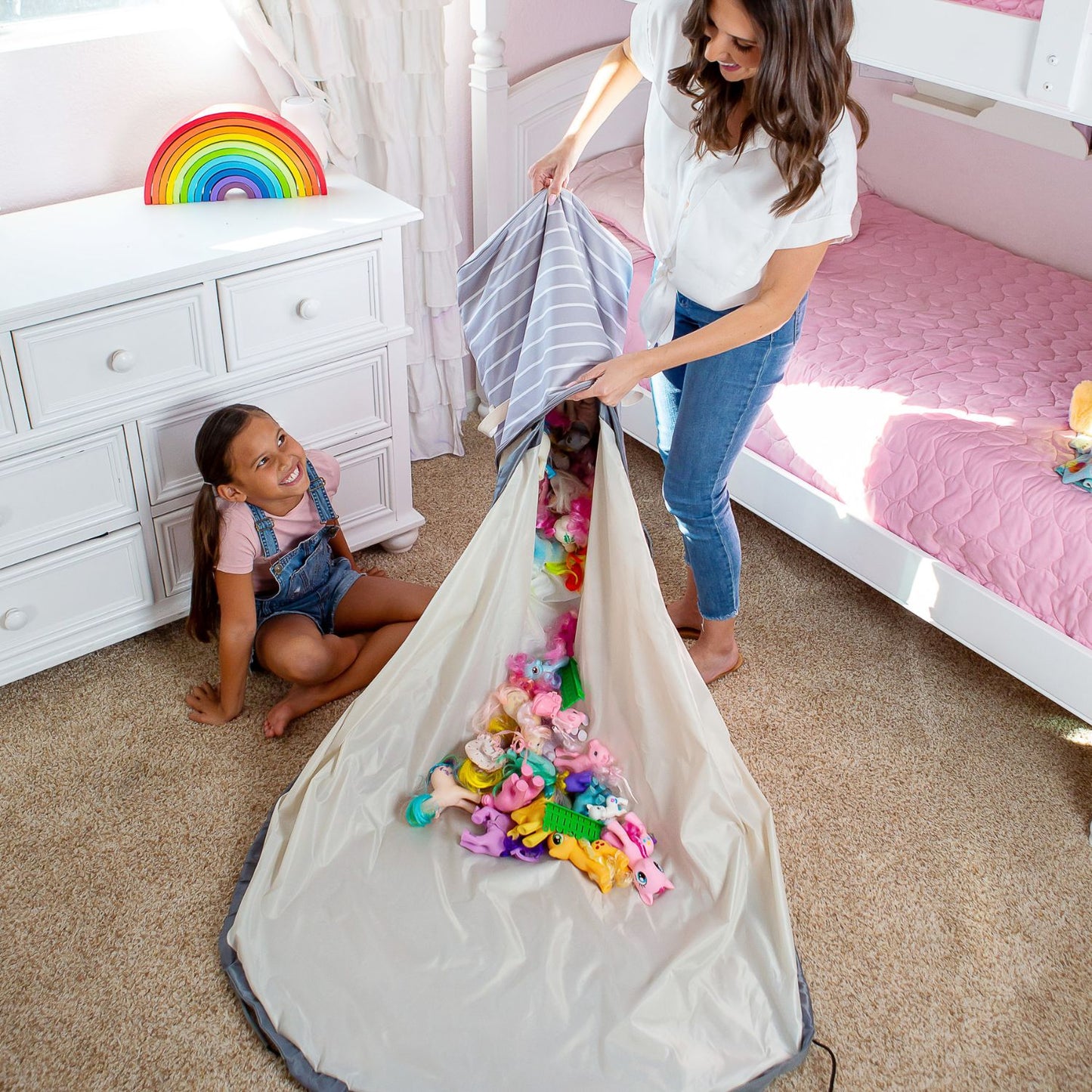 Extra-Large Toy Basket Playmat in Grey